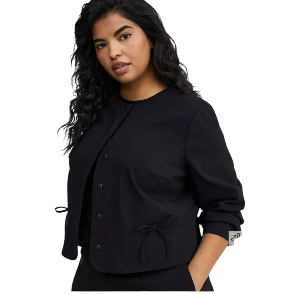 Classic Black Women's Button-Front Jacket